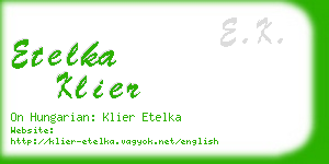 etelka klier business card